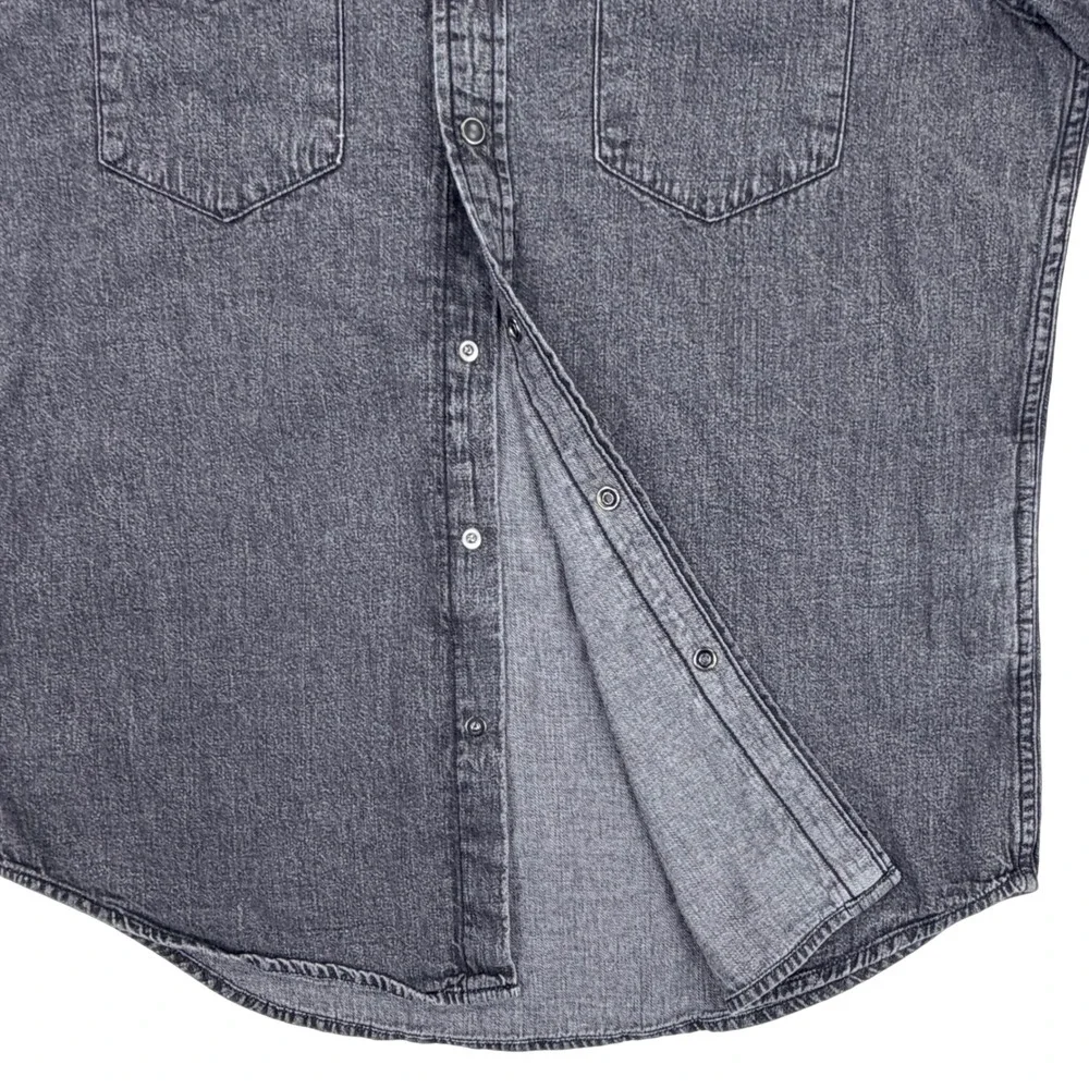Levi's Western Barstow Shirt Men Medium Black Pearl Snaps Standard Fit Denim